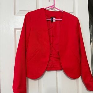 Lot of 4 H&M items Vibrant Red Women's Blazer, jumpsuit dress and more.